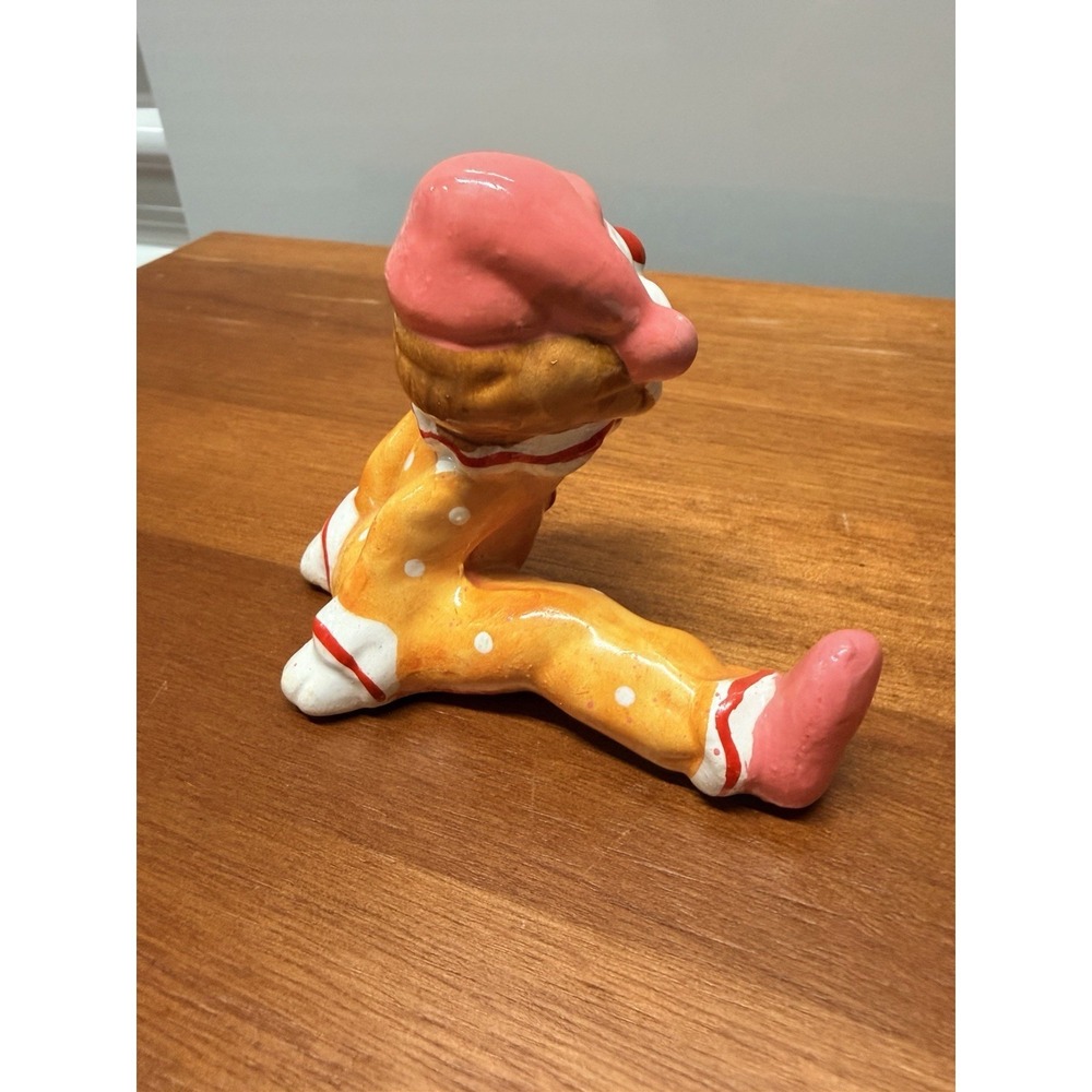 Vintage Kitsch Ceramic Polka Dot Clown Figurine Taiwan 1970s McCrory - Picture 3 of 5